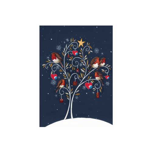 Christmas Cards - Tree of Robins